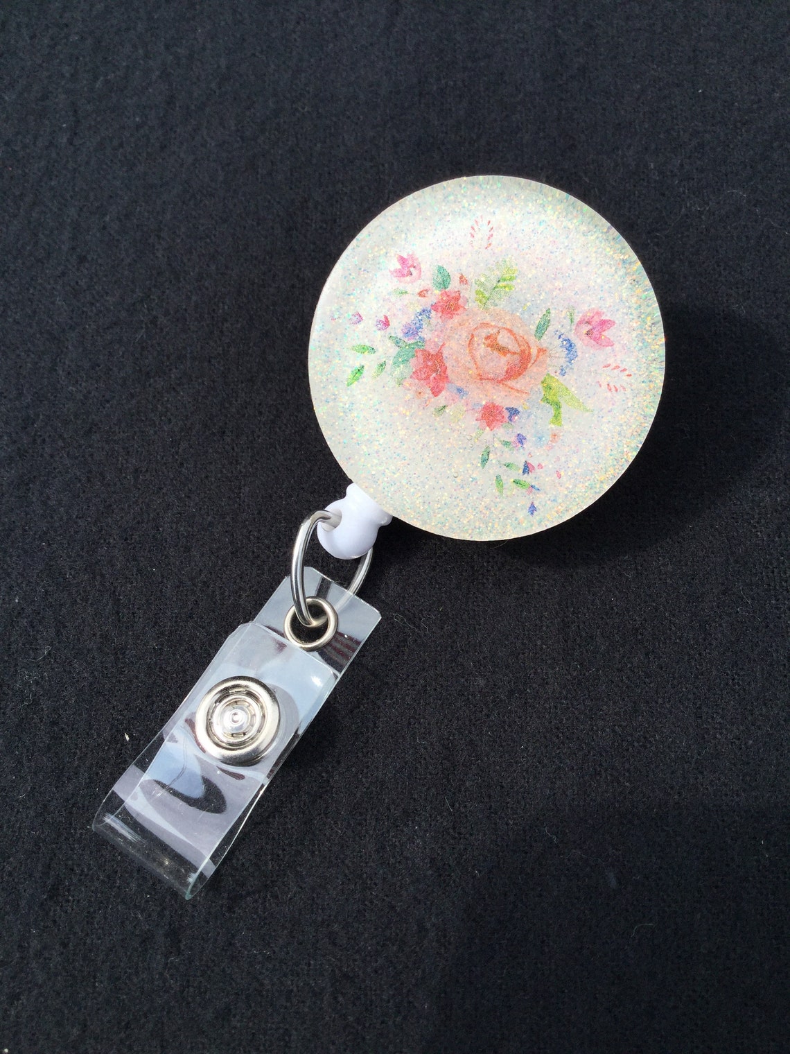 Flower badge reel cute badge reels teacher badge reel nurse Etsy