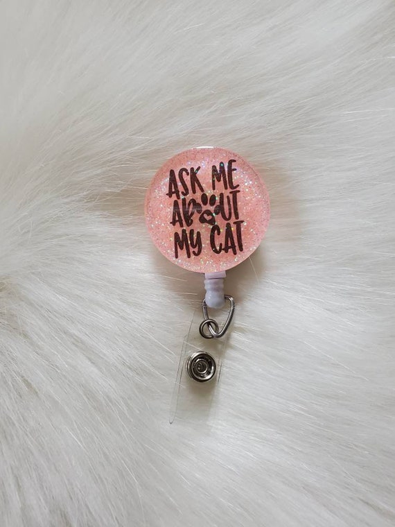 Cat mom badge reel, cat mom badge holder, badge reel, badge holder for nurse, teacher gift, nurse badge reel, cat mom gift, gift for cat mom