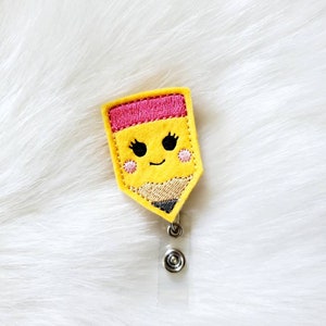 Pencil badge reel, cute teacher badge reel, teacher gift, teacher gifts, teacher badge reels, teacher appreciation gift, cute teacher gift