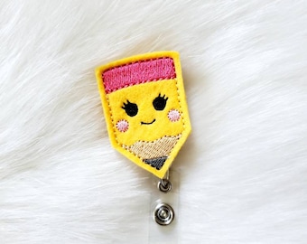 Pencil badge reel, cute teacher badge reel, teacher gift, teacher gifts, teacher badge reels, teacher appreciation gift, cute teacher gift