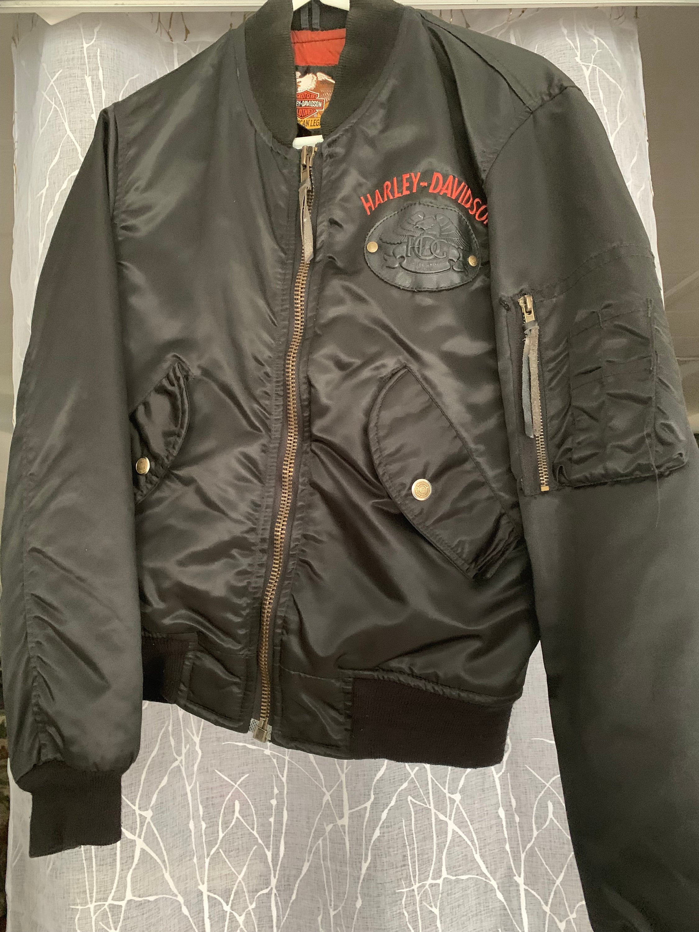 Harley Davidson MA-1 フライトジャケット 黒 Harley-Davidson MA-1