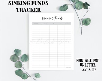 SPÅRNING AV SINKANDE FOND | Utskrivbara sinkande fonder | Sinkande fonder | Sparande | Budgetering | Utskrivbar budgetering