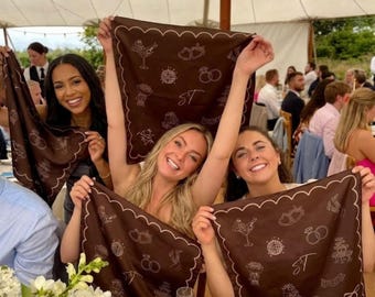 Auténtica seda de doble cara / Recuerdos para bodas de destino / Satén personalizado / Propuesta de dama de honor, despedida de soltera, accesorios para fiestas