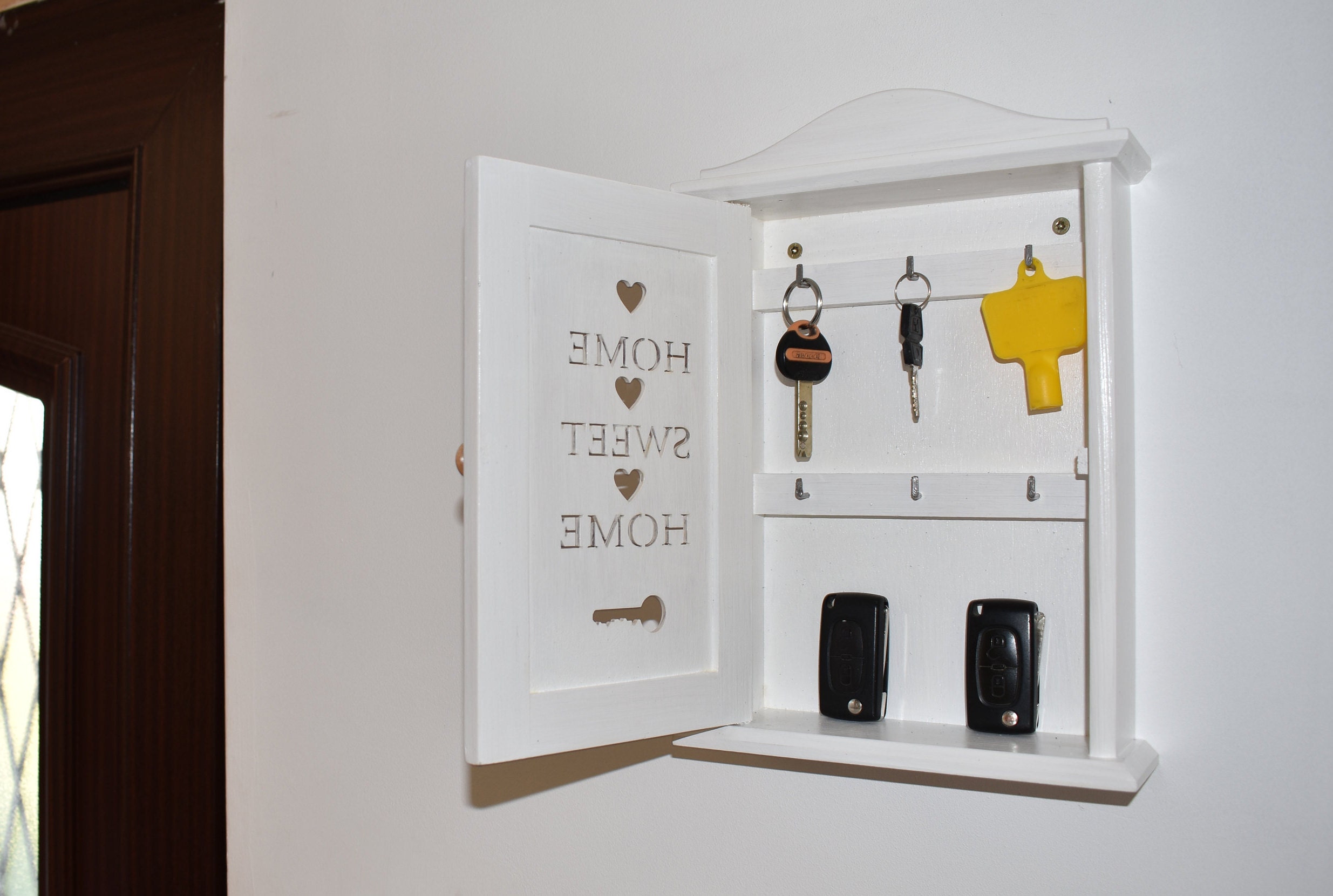 Key Cabinet Box Storage Wooden Key Box Organizer Key Holder - Etsy UK