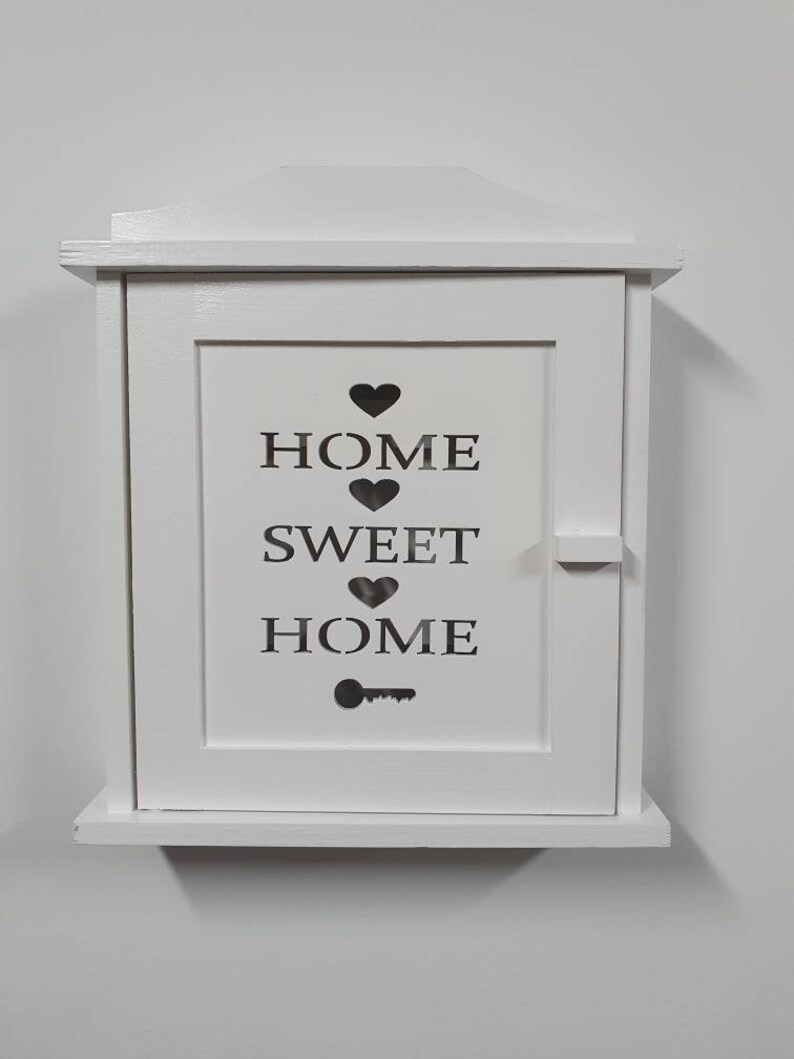 Grey White Key Box Storage Wooden Key Box Organiser Etsy