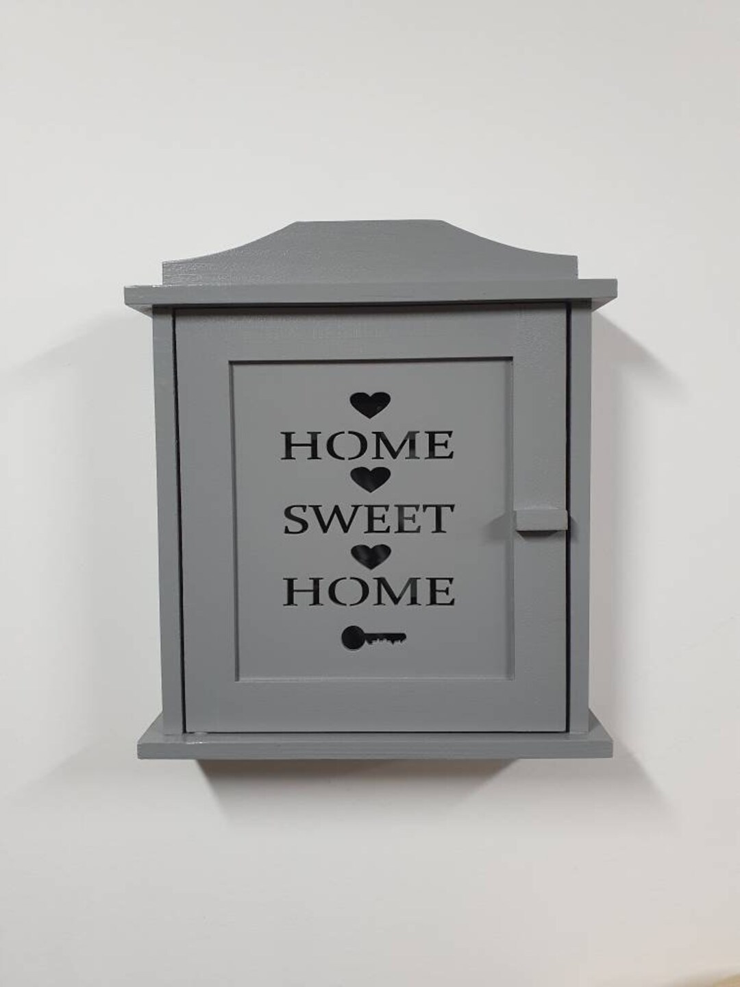 Grey White Key Box Storage Wooden Key Box Organiser Etsy