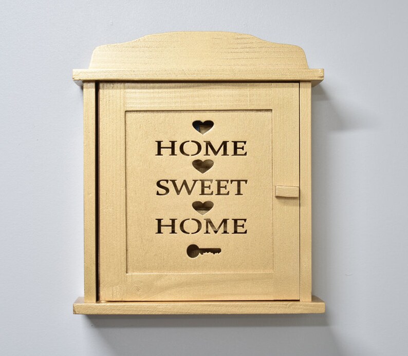 Grey White Key Box Storage Wooden Key Box Organiser Etsy