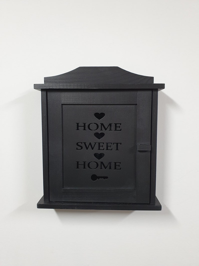 Grey White Key Box Storage Wooden Key Box Organiser Etsy