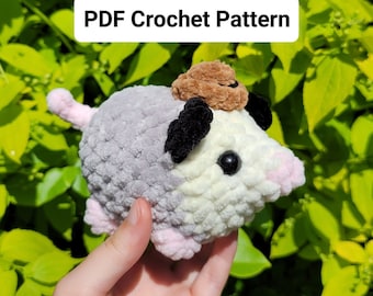 MUSTER NUR Cowboy Opossum Low Sew Häkelanleitung Digitale PDF