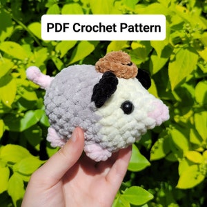 PATTERN ONLY Cowboy Opossum Low Sew Crochet Pattern Digital PDF