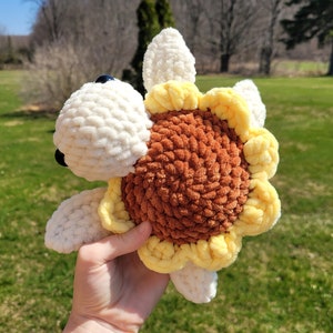 Crochet Sunflower Turtle Plush