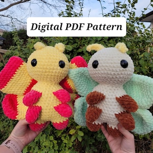 PATTERN ONLY Luna and Rosy Maple Moth Crochet Pattern Digital PDF