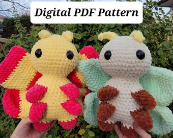 PATTERN ONLY Luna and Rosy Maple Moth Crochet Pattern Digital PDF