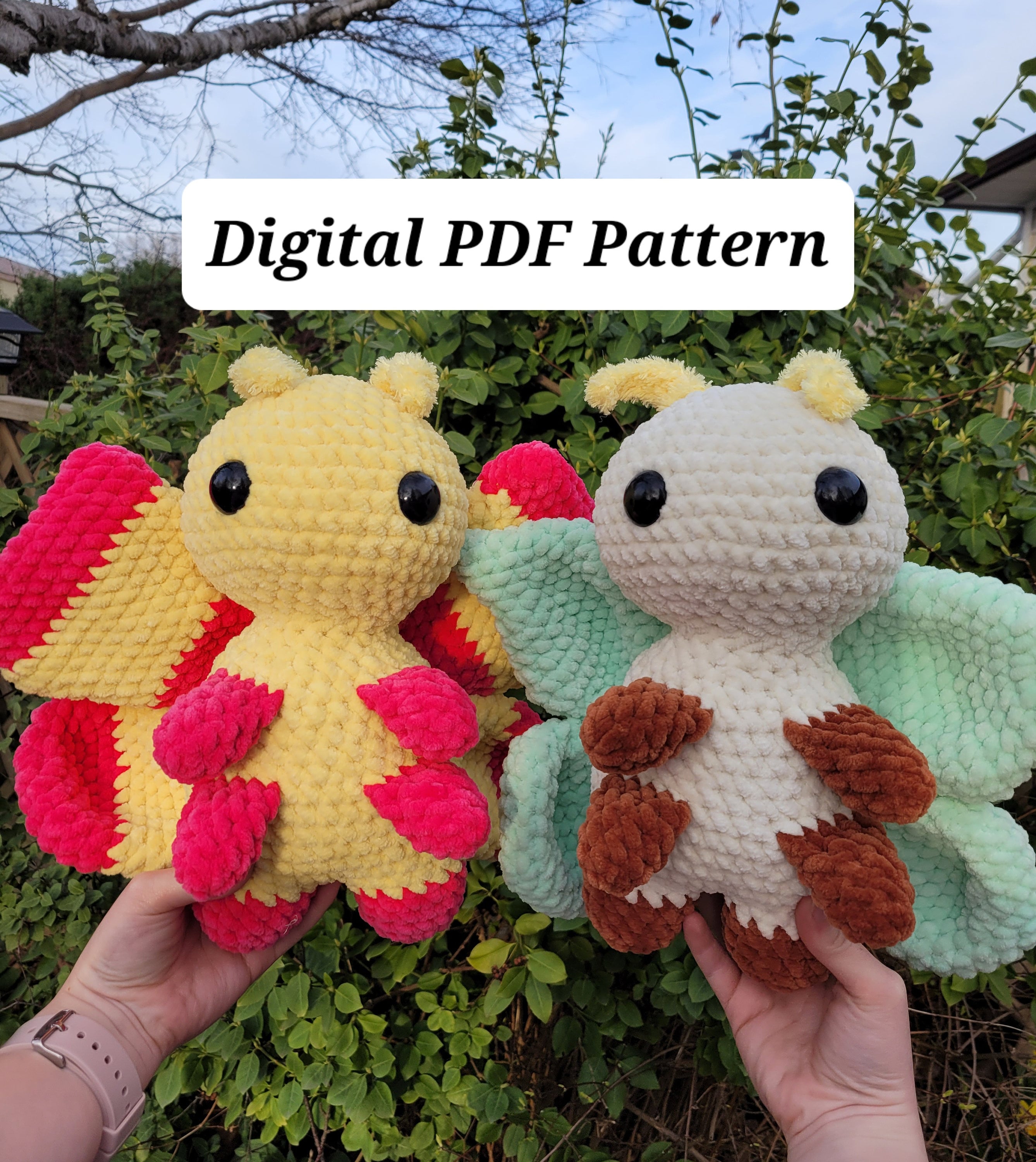 30 Moth Crochet Patterns for Amigurumi, Wearables, and Whimsical Home Decor 13 PATTERN ONLY Luna and Rosy Maple Moth Crochet Pattern Digital PDF