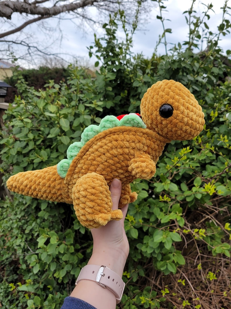 Crochet Taco T-rex Dinosaur Plush Stuffed Animal image 1