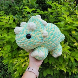 Crochet Triceratops Plush Stuffed Animal
