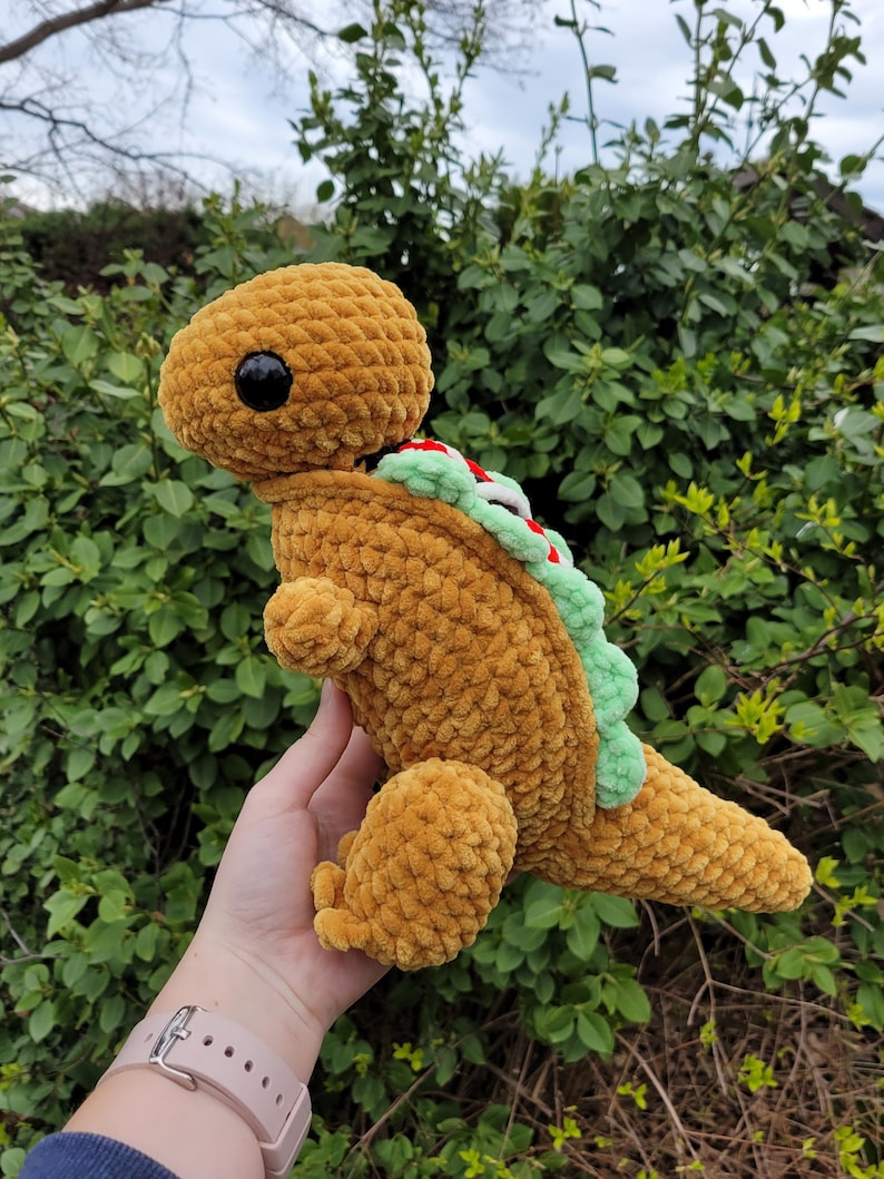 Crochet Taco T-rex Dinosaur Plush Stuffed Animal image 3