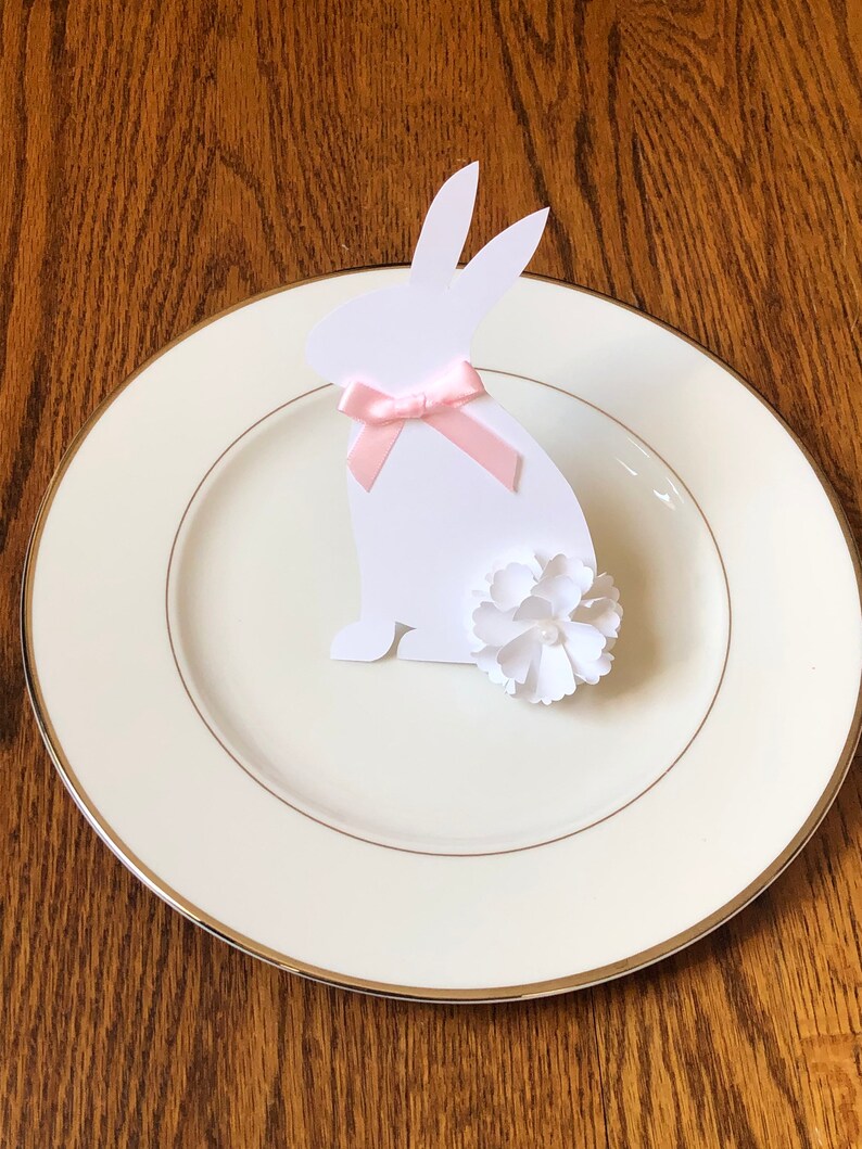 Pastel Easter Bunny Place Cards: Personalized Spring Celebration Decor image 9