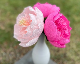 Crepe Paper Peony Bouquet, Mothers Day Bouquet, Happy Birthday Flowers, Happy Anniversary Bouquet, Crepe Paper Flowers.