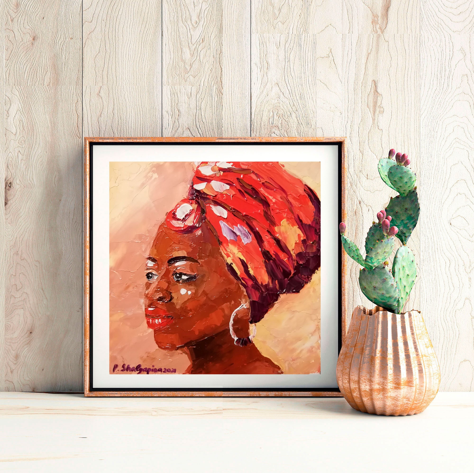 African American Woman Painting Black Girl Original Art Etsy