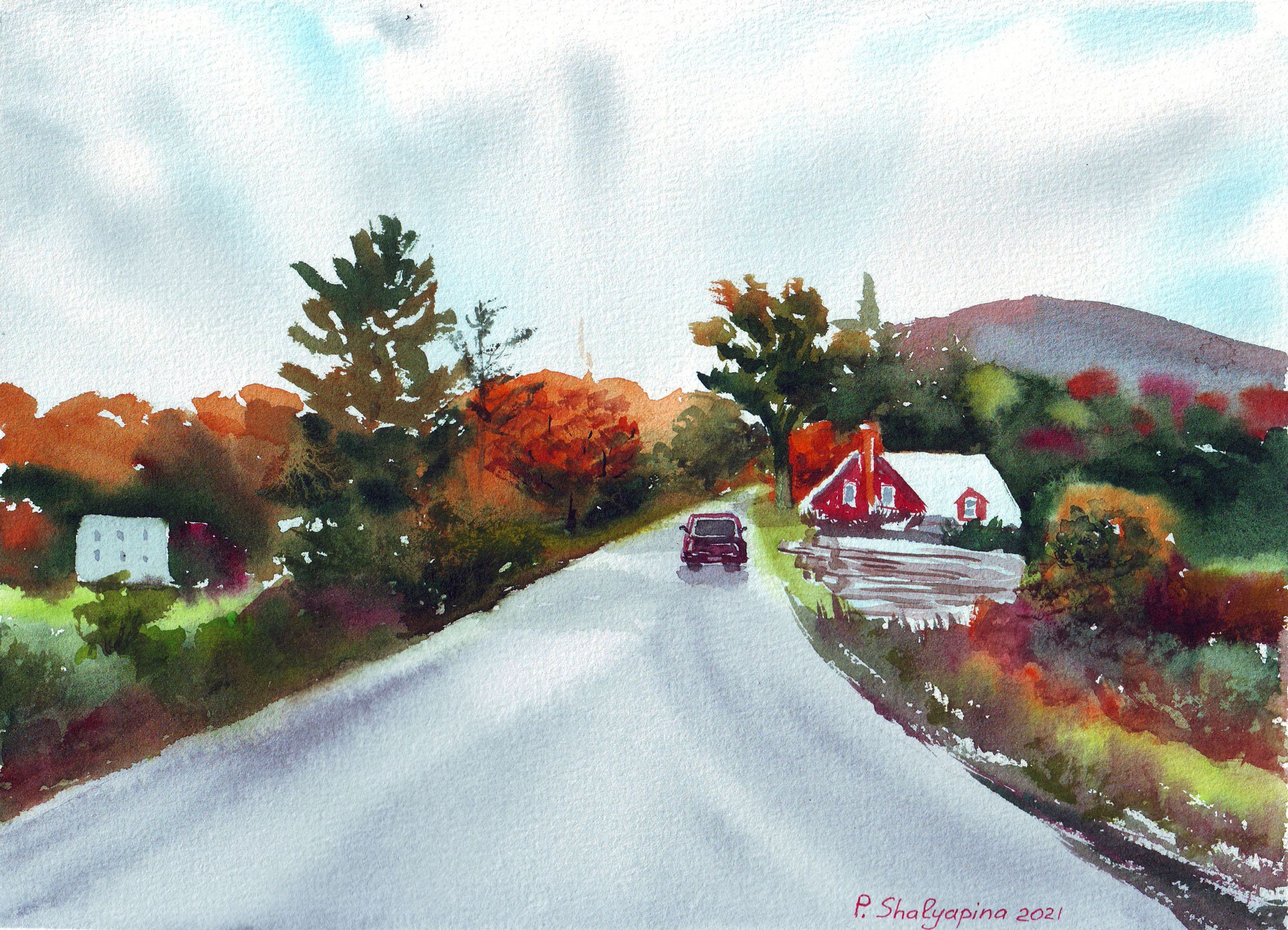 New Hampshire Painting White Mountain Original Art National Etsy