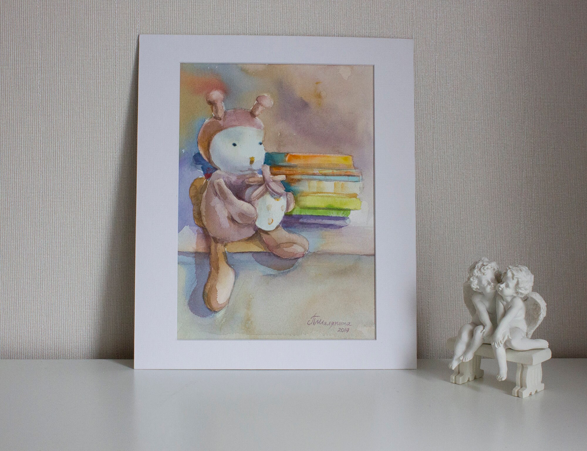 Stuffed Animal Painting Original Art Toys Artwork Baby Room Etsy