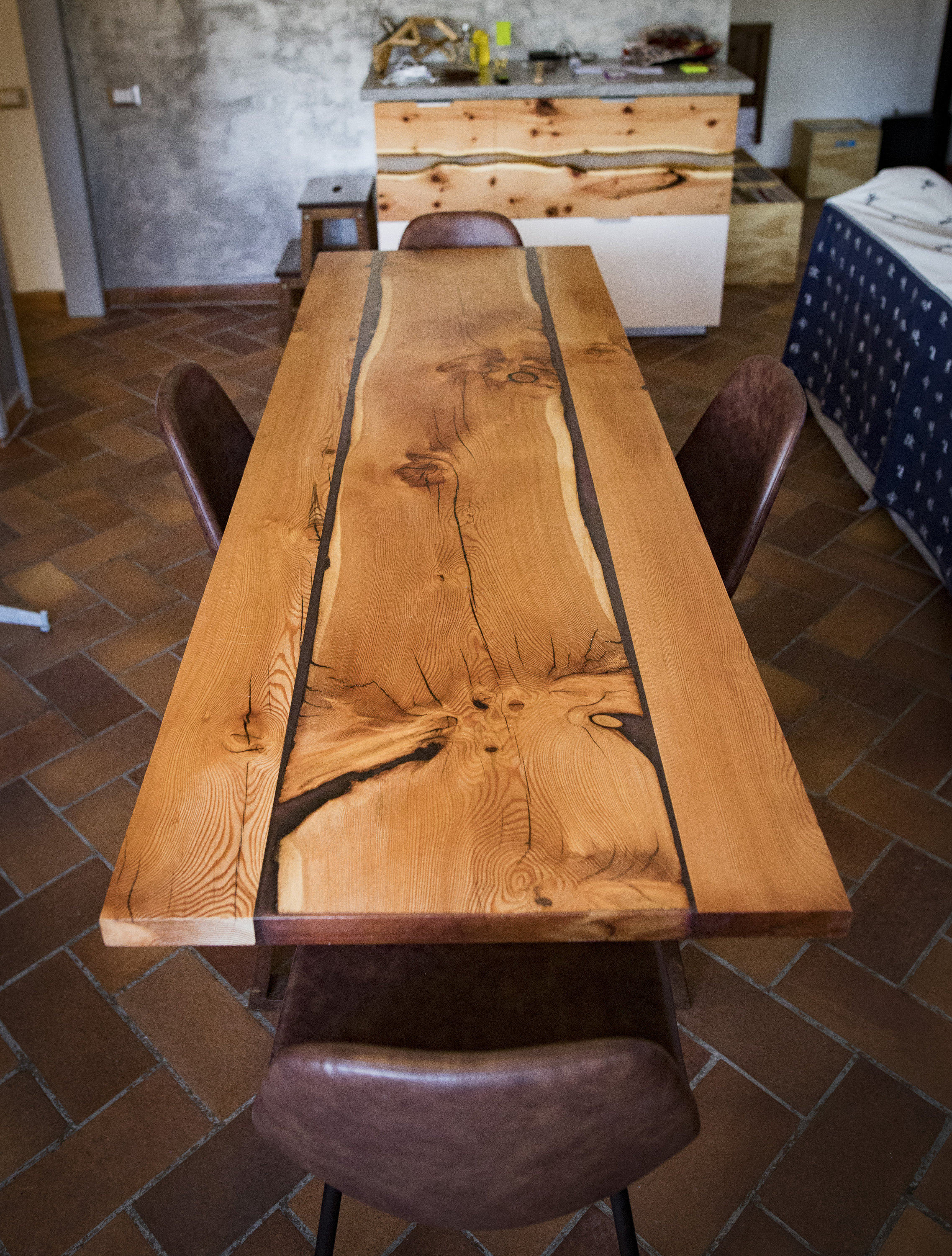 Larch and Resin Table Etsy