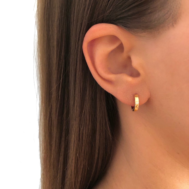 18K Gold plated loop earrings Gold loop earrings Loop Etsy