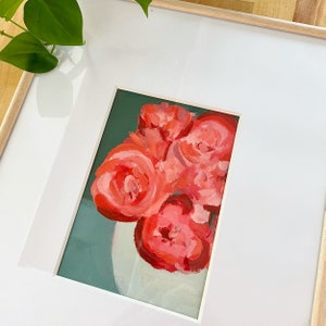 Floral Acrylic Painting: Textured Paper Fall Blooms (5x7 with Matte)
