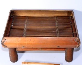 Vintage Japanese Bamboo Wagashi Tray Rare Confectionery Shop Display Stand WO403