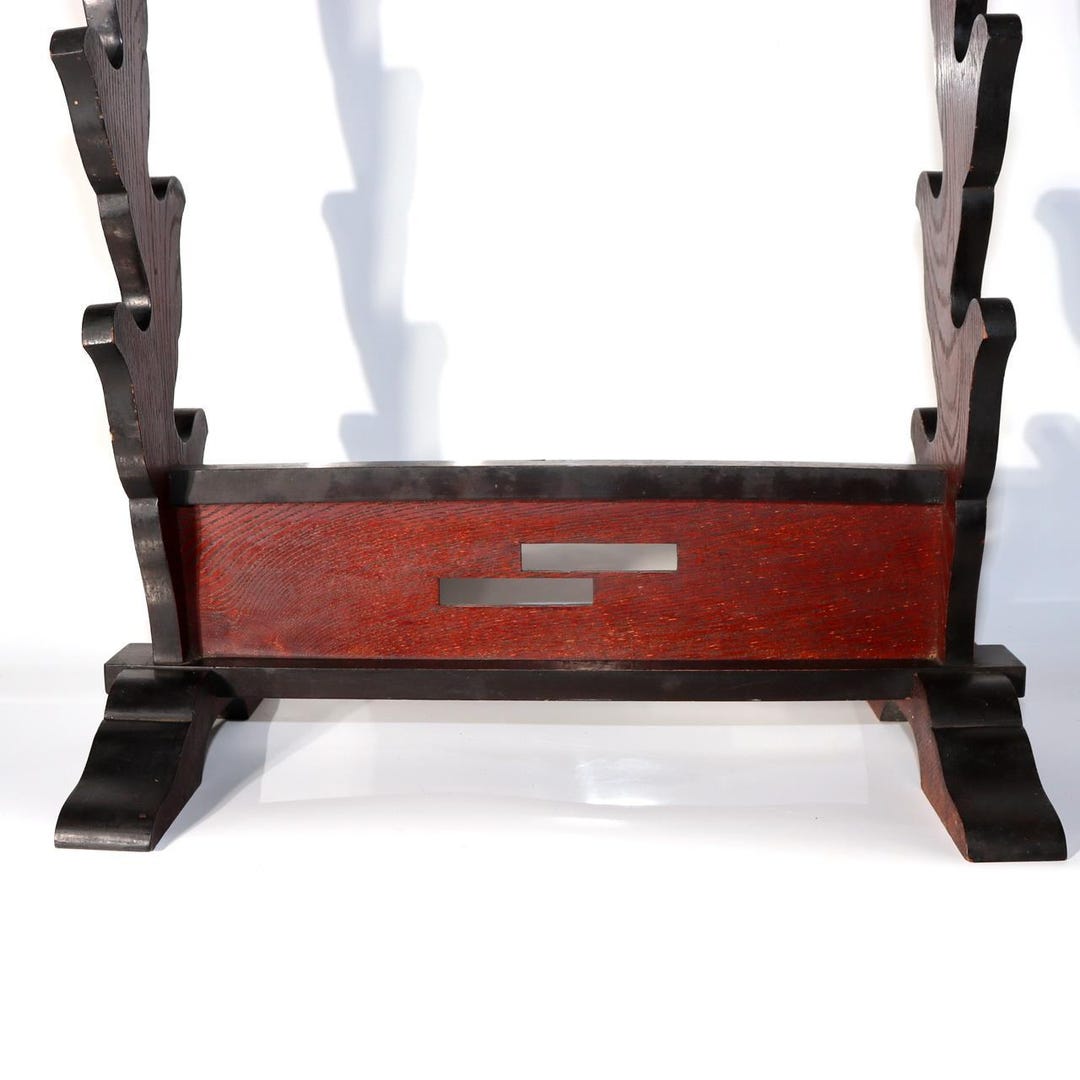 Katana Rack Japanese Vintage Wood Katana Sword Stand Rack 5-tier Display Katanakake ...