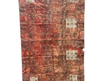 Japanese Antique Buddhist Banner – 19th Century Kinran Brocade Phoenix Tapestry