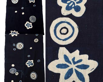 Japanese Antique Indigo Cotton Fabric 39in Boro Sashiko Patchwork Material BRKW144