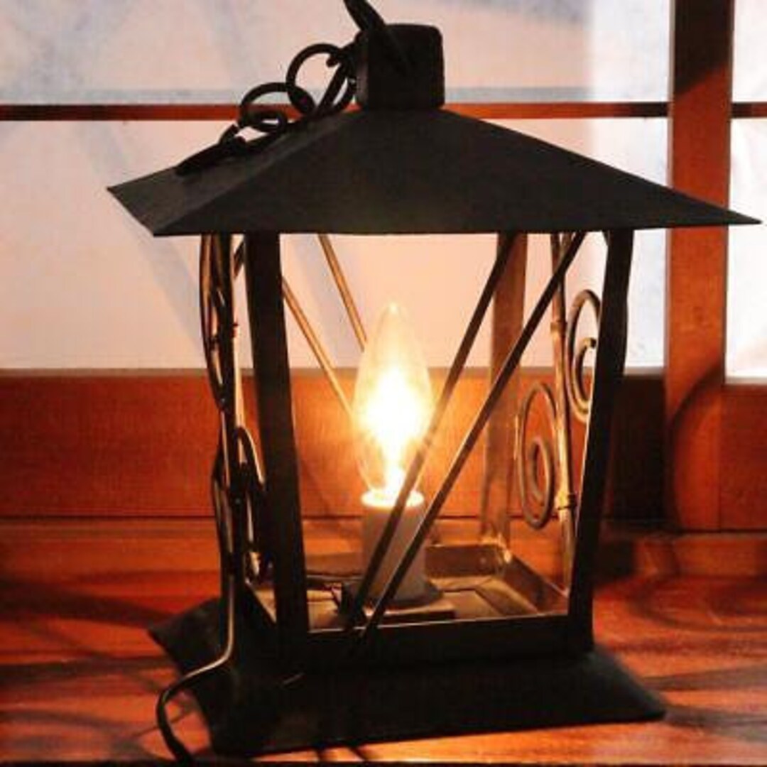 Japanese Brass Lantern Electric Light Temple Hanging Lantern