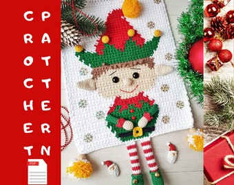 Christmas Elf Wall Hanging, Crochet Pattern