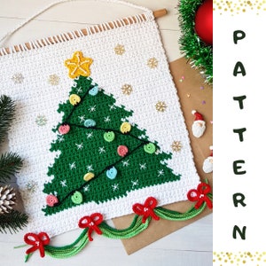 Weihnachtsbaum Häkelanleitung Wandbehang