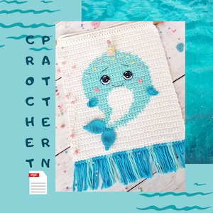 Crochet Pattern, Narwhal Wall hanging, Unicorn PDF Pattern