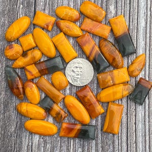 Cts 305.60 Orange Rosarita Tray | 30 piece |Cabochon | Gemstone | Cab | Polished Stone