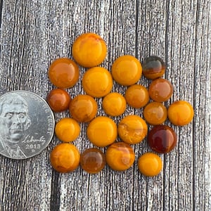 Cts 43.55 Orange Rosarita Tray | 20 piece |Cabochon | Gemstone | Cab | Polished Stone