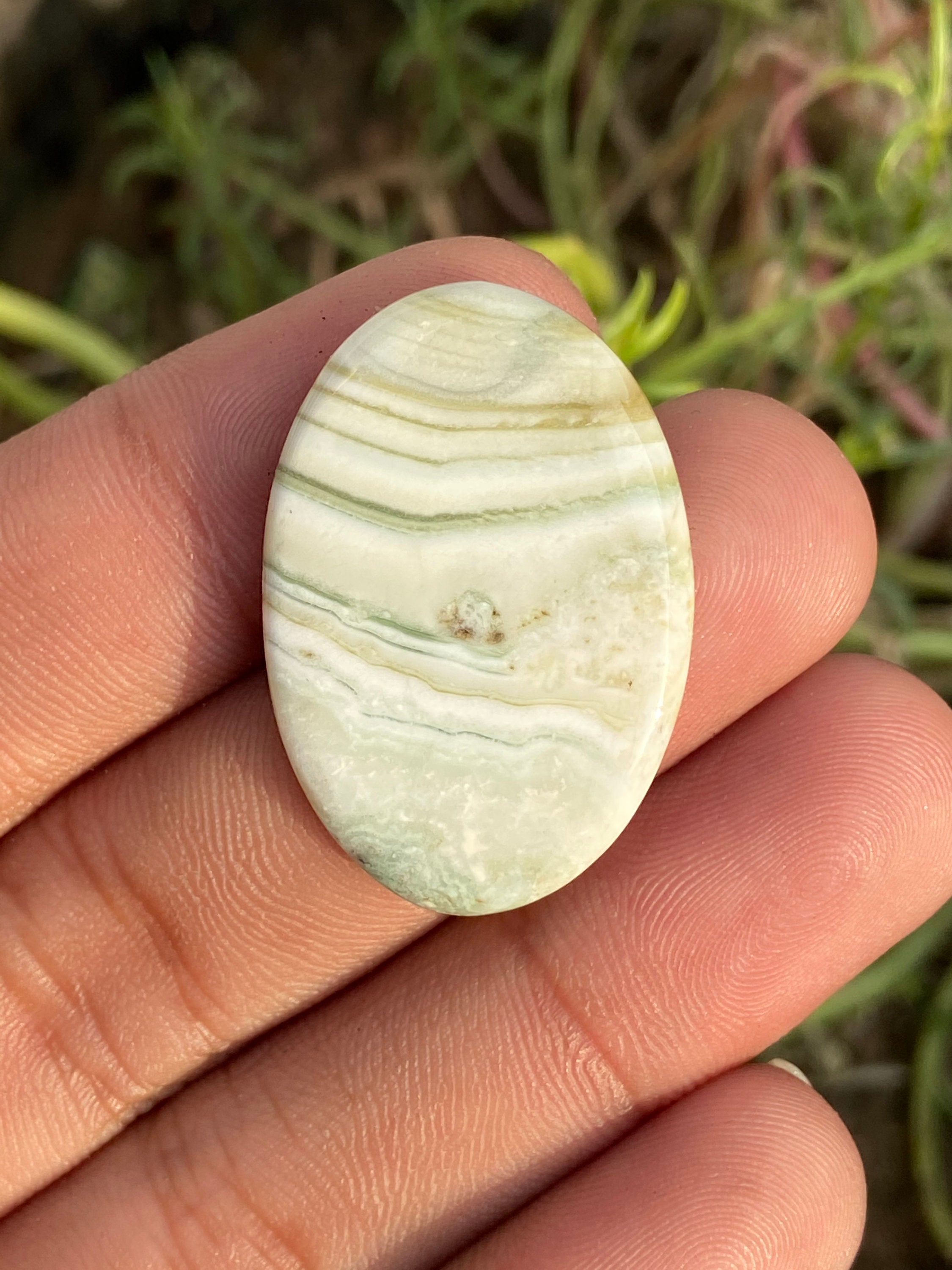 Brilliant White Lace Agate designer cabochon Top quality Etsy
