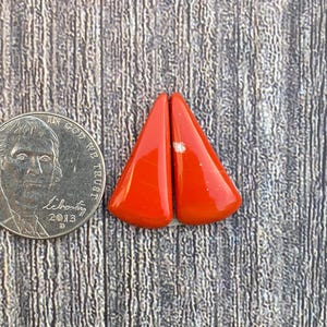 Orange Rosarita Pair | Cabochon | Gemstone | Cab | Polished Stone