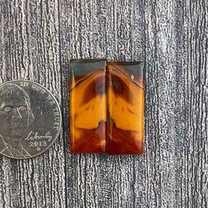 Orange Rosarita Pair | Cabochon | Gemstone | Cab | Polished Stone