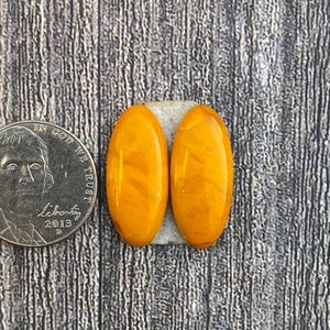 Orange Rosarita Pair | Cabochon | Gemstone | Cab | Polished Stone