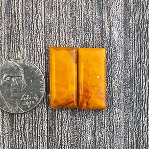 Orange Rosarita Pair | Cabochon | Gemstone | Cab | Polished Stone