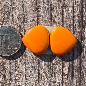 New Orange Rosarita pair |Cabochon | Gemstone | Cab | Polished Stone