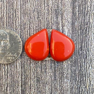 Orange Rosarita Pair | Cabochon | Gemstone | Cab | Polished Stone