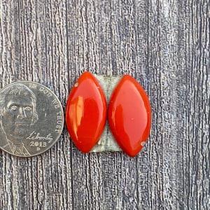 Orange Rosarita Pair | Cabochon | Gemstone | Cab | Polished Stone