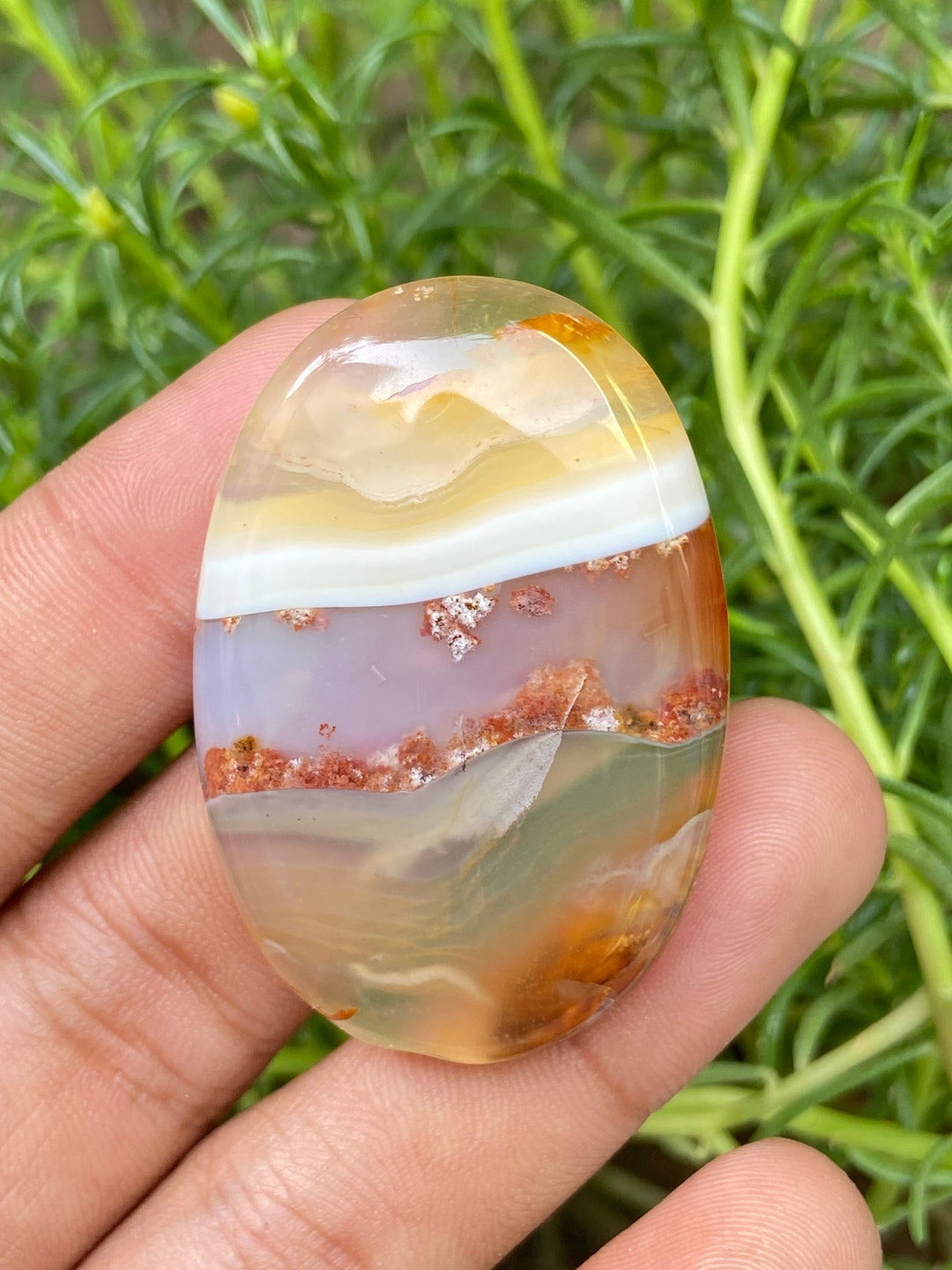 Very Rare Carnelian Plume Agate Gemstone AAA Quality Plume Agate
