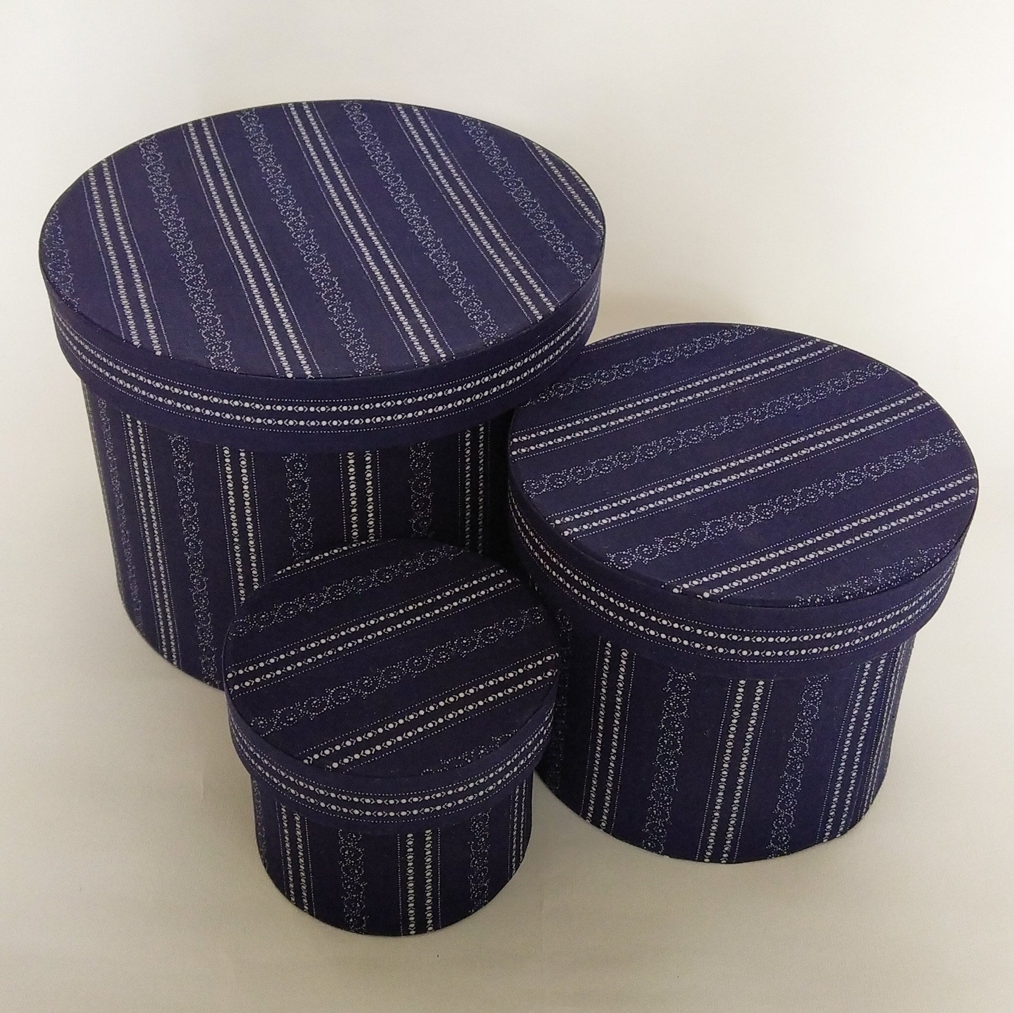 Set of 3 Decorative Hat Box for Storage, Vintage Style