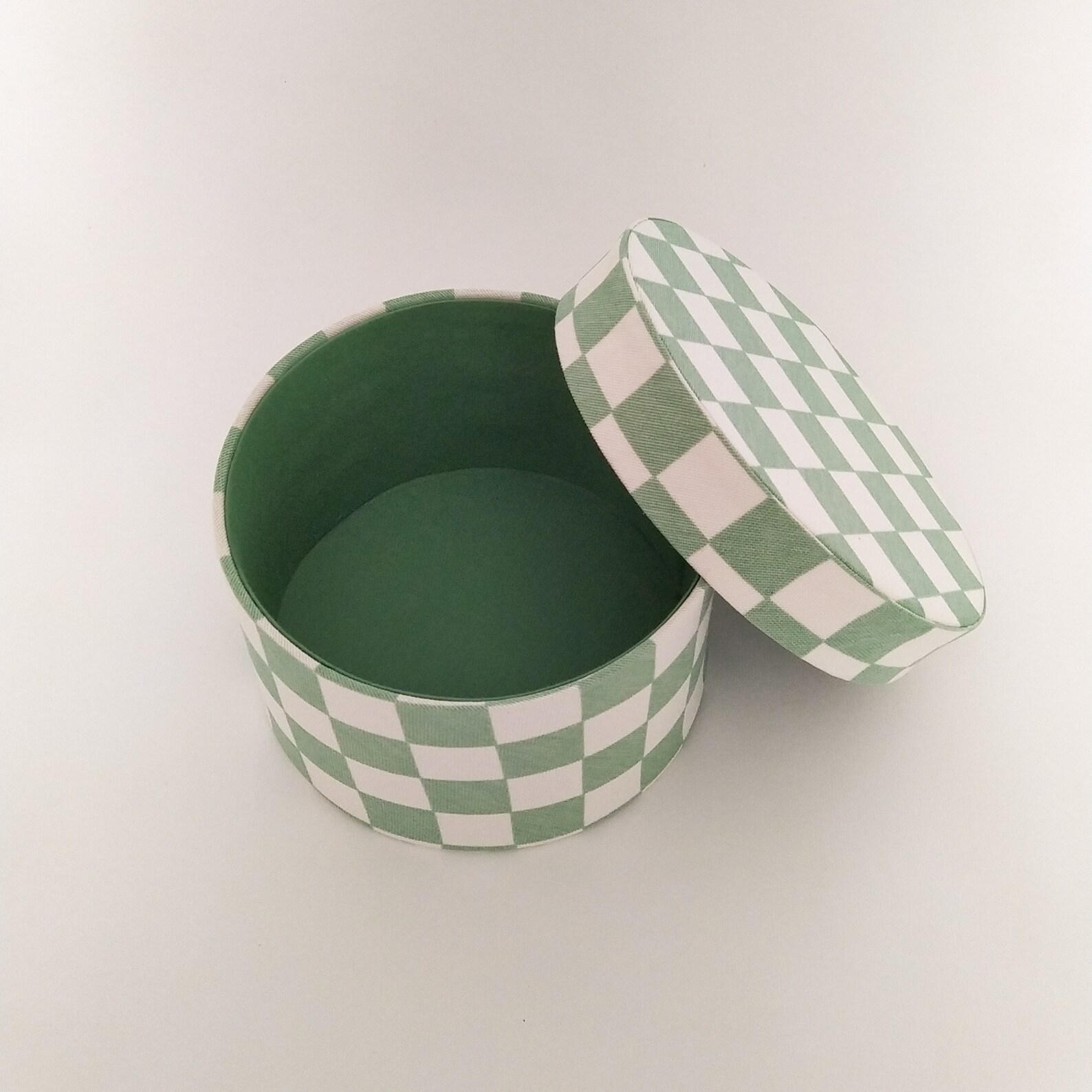 Set of 3 Green Hat Box for Storage Checkerboard Mid Century Etsy